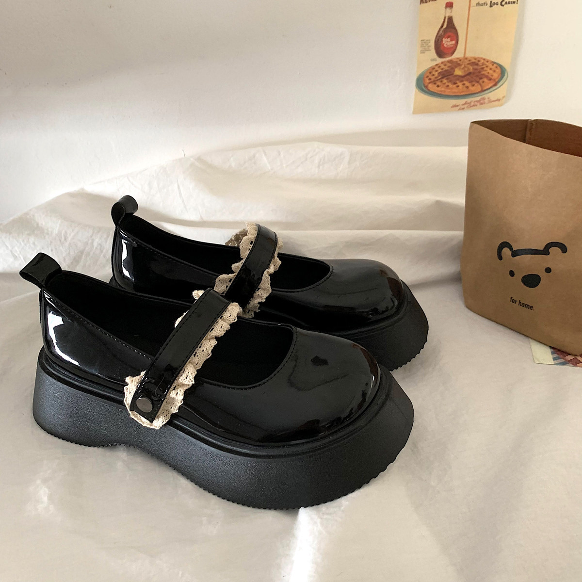 金屿鹿厚底复古玛丽珍大头鞋日系小皮鞋女晚晚风学生百搭ins单鞋