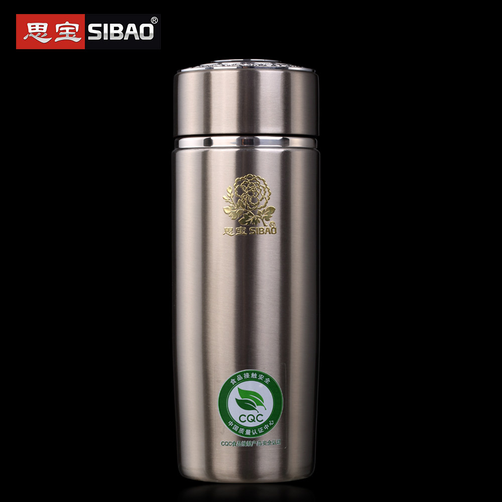 思宝保温杯男女士便携商务泡茶水杯304不锈钢双龙a2真空保温茶杯