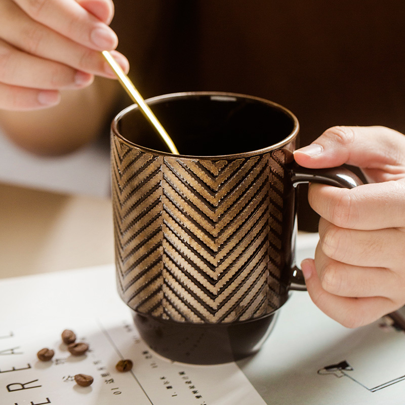 北欧简约马克杯大容量杯子陶瓷办公室杯咖啡牛奶早餐水杯茶杯