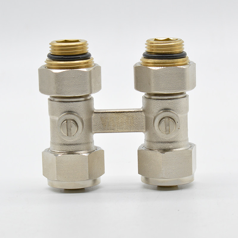 2019百战阀门散热片散热器用直式h阀全铜镀镍地暖暖气阀门1216