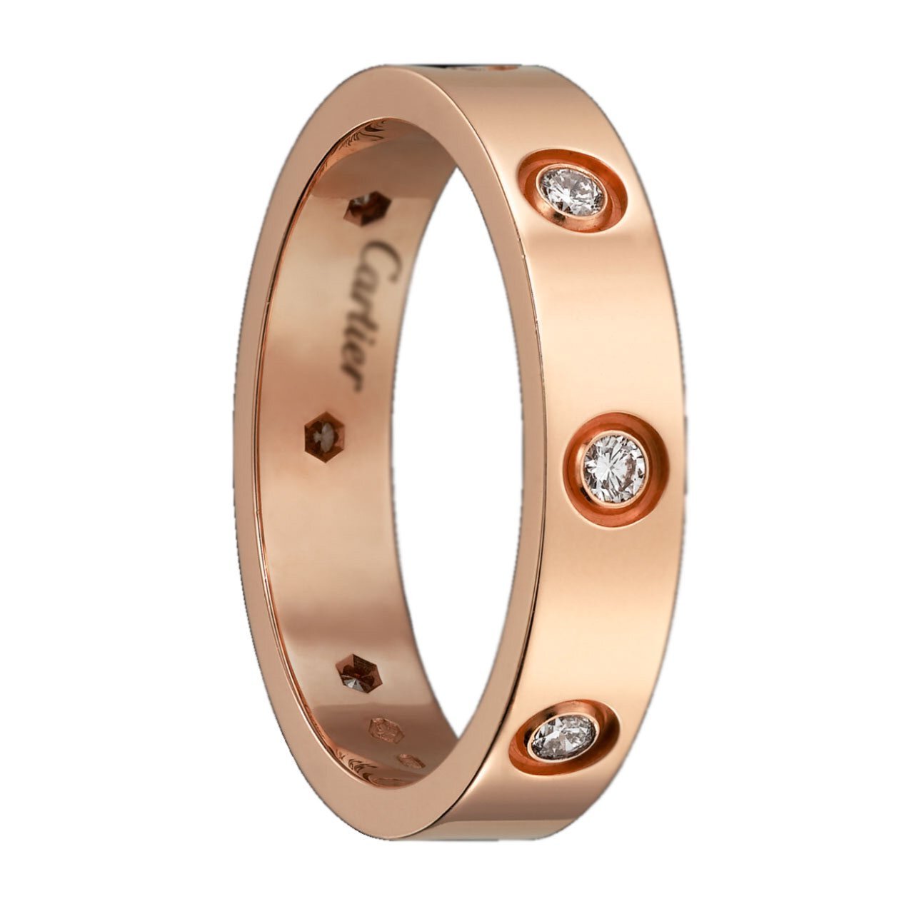 [9.8新]卡地亚男士玫瑰金八钻戒指57号钻戒