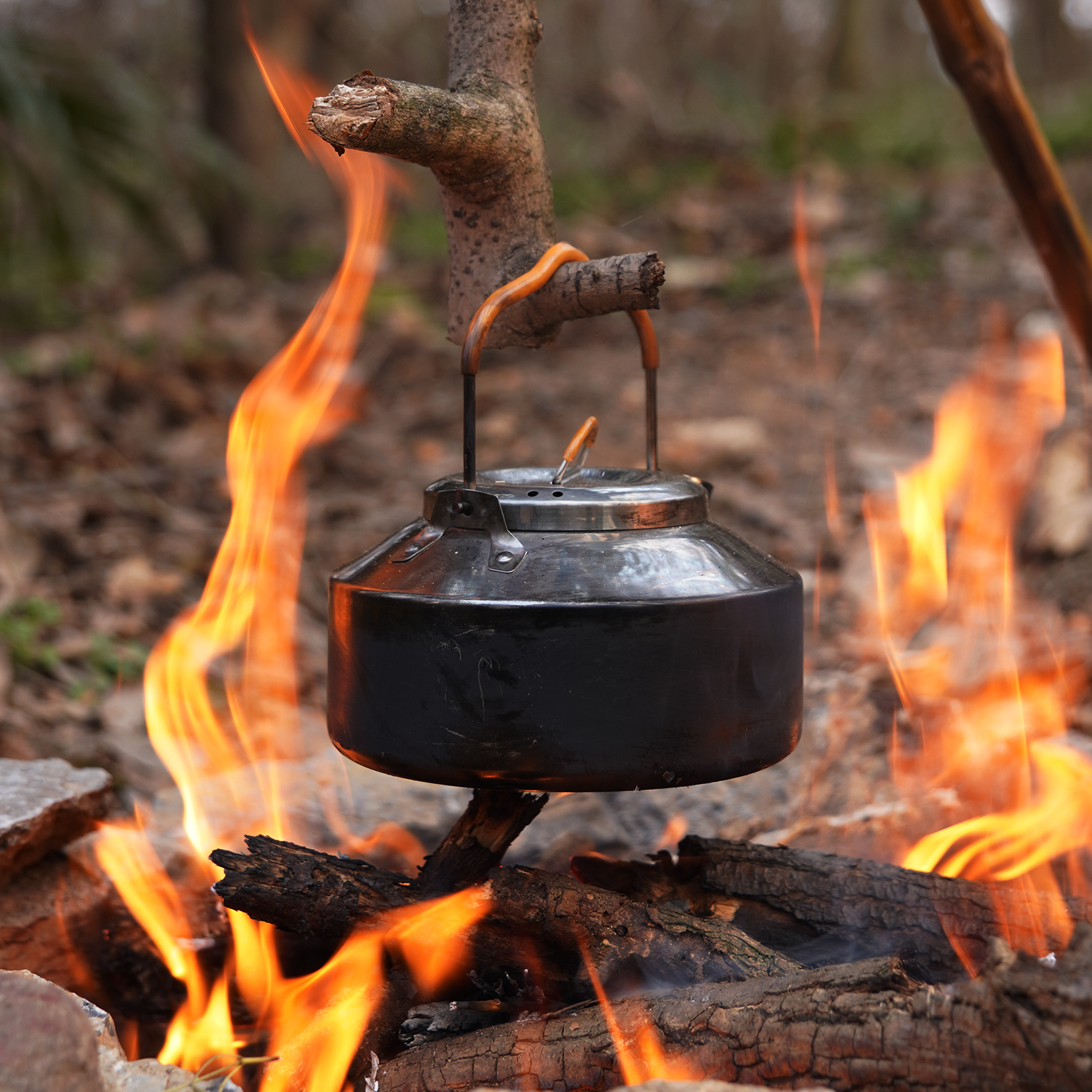 bushcraft户外露营茶壶不锈钢便携烧水壶自驾游野炊泡茶咖啡壶