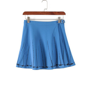 依系列专柜撤柜女装夏季时尚中腰蓝色短裙t3455