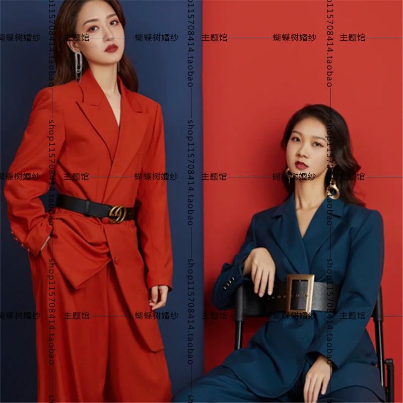 影楼展会写真摄影服装港风时尚霸气西装款姐妹装新款闺蜜拍摄服饰