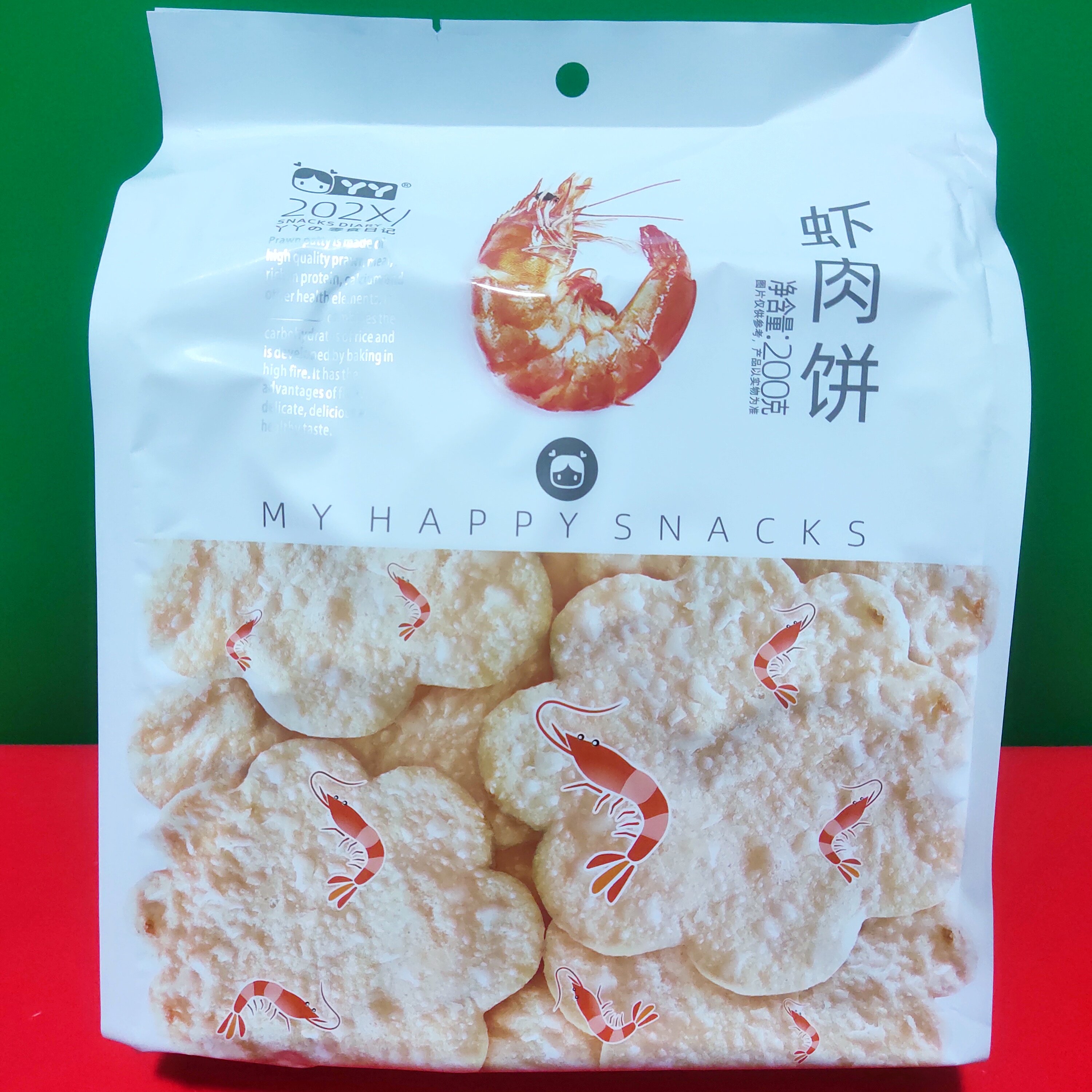 虾肉饼200g独立小包装 儿时味道梅花形怀旧膨化零食非油炸 折扣价