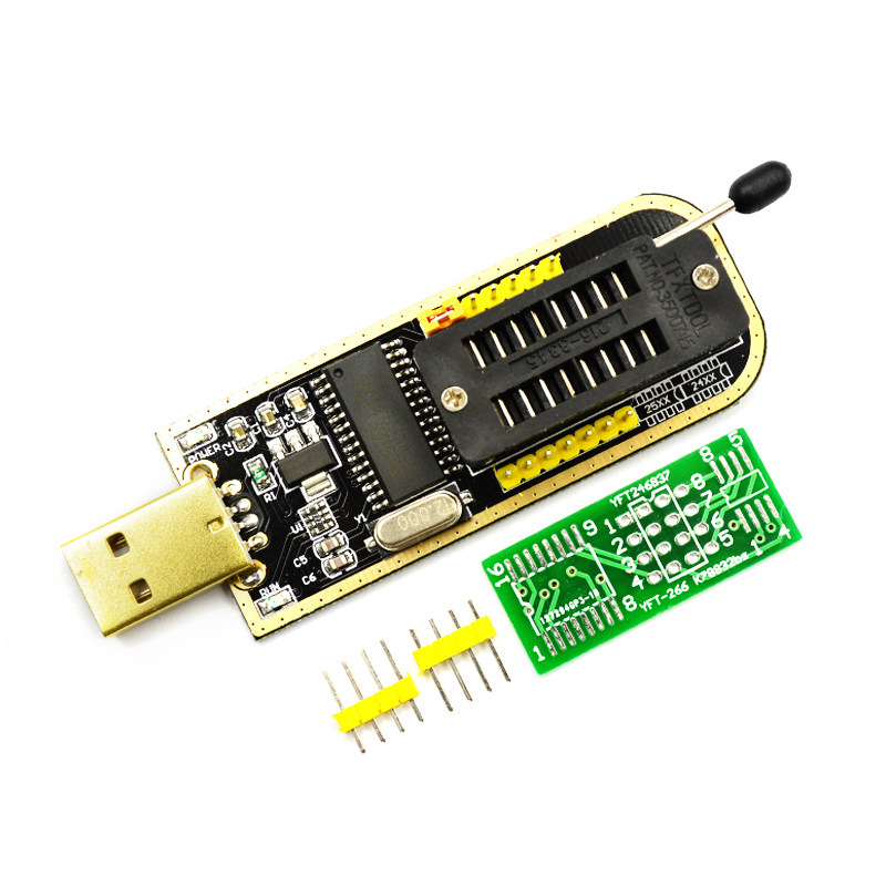 土豪金ch341a编程器usb主板路由液晶bios/flash/24/25烧录器