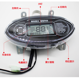 电动电瓶车液晶仪表总成通用48v60v72小龟迅鹰显示屏里程表显示器