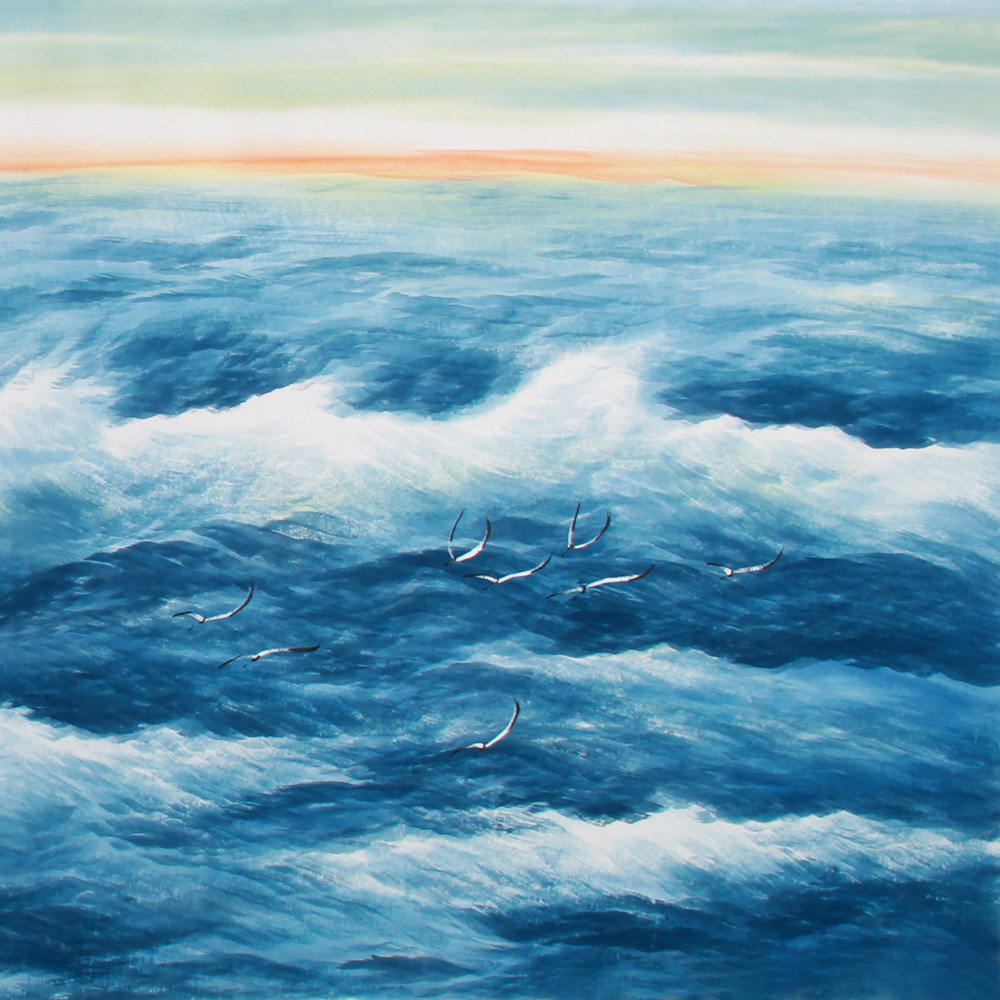 周天《精品小六尺山水系列 海纳百川》