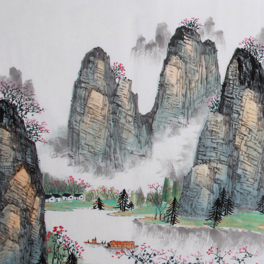 余传宝《精品四尺山水系列 漓江轻舟》