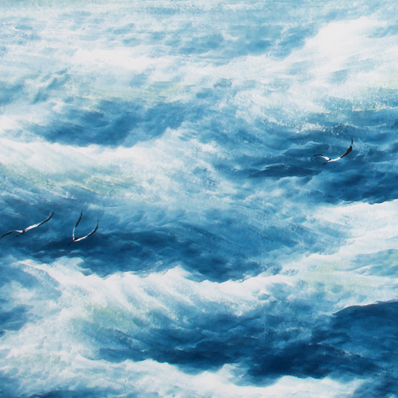 周天《精品小六尺山水系列 海纳百川》