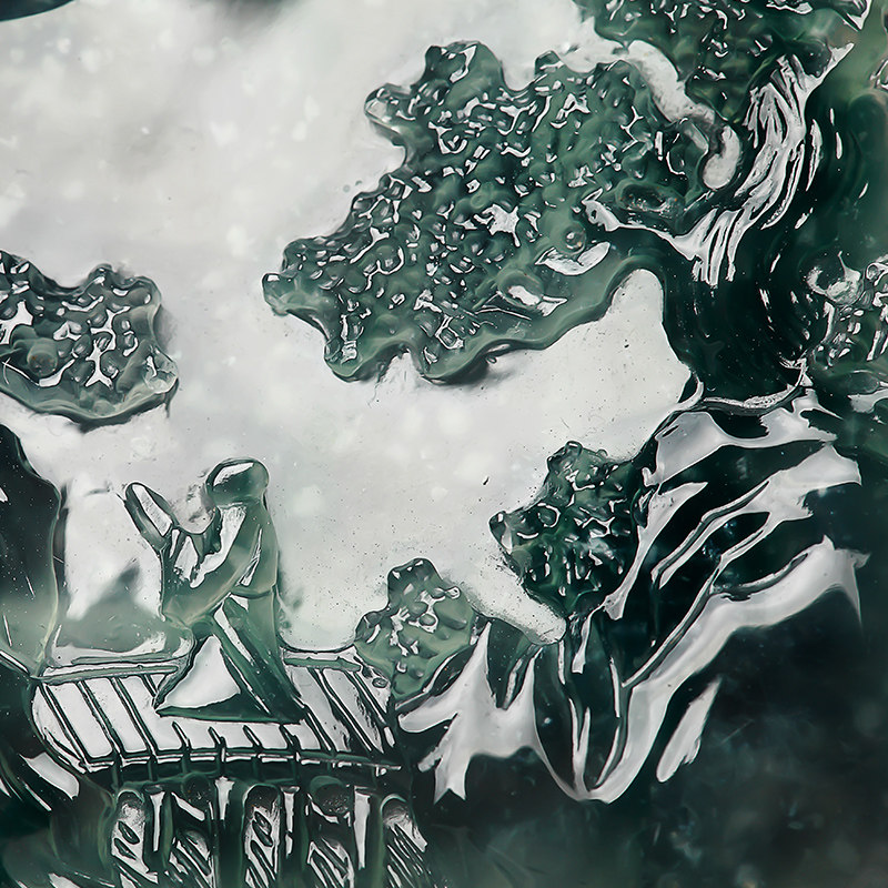 【林佳裕大师作品】收藏级老坑木那种翡翠--锦绣山河 42.57g