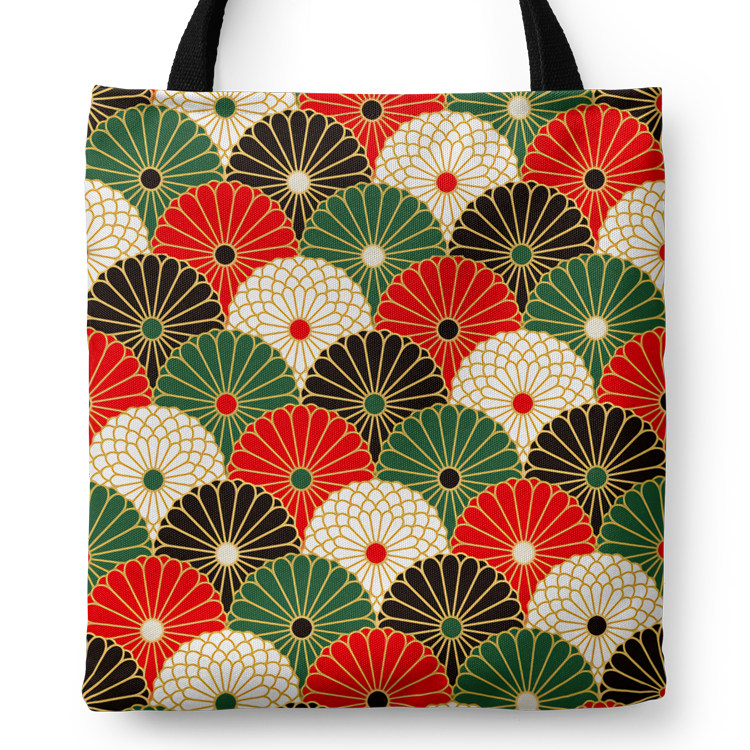 日式菊花帆布包数码印花手提单肩购物袋自习包书包企业礼品袋定