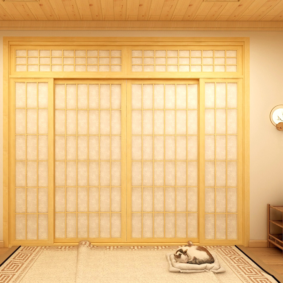 方饰格子门和室门 日式推拉门 格子门 移门和室窗榻榻米移门