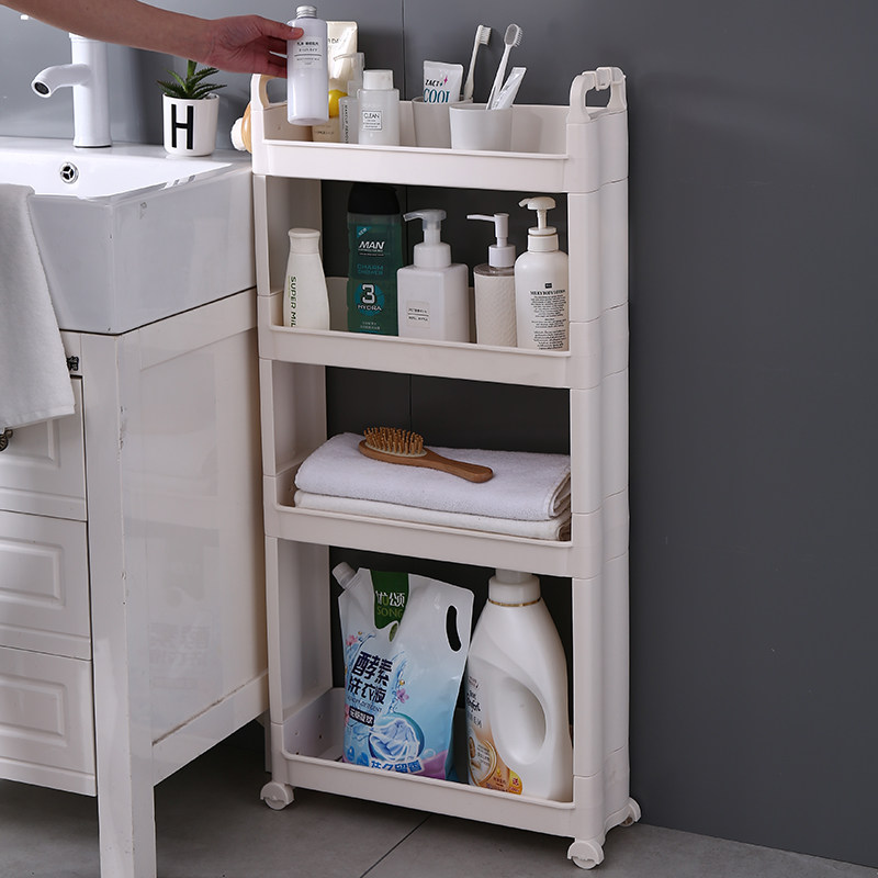 夹缝置物架厨房缝隙收纳架落地可移动卫生间冰箱整理架子