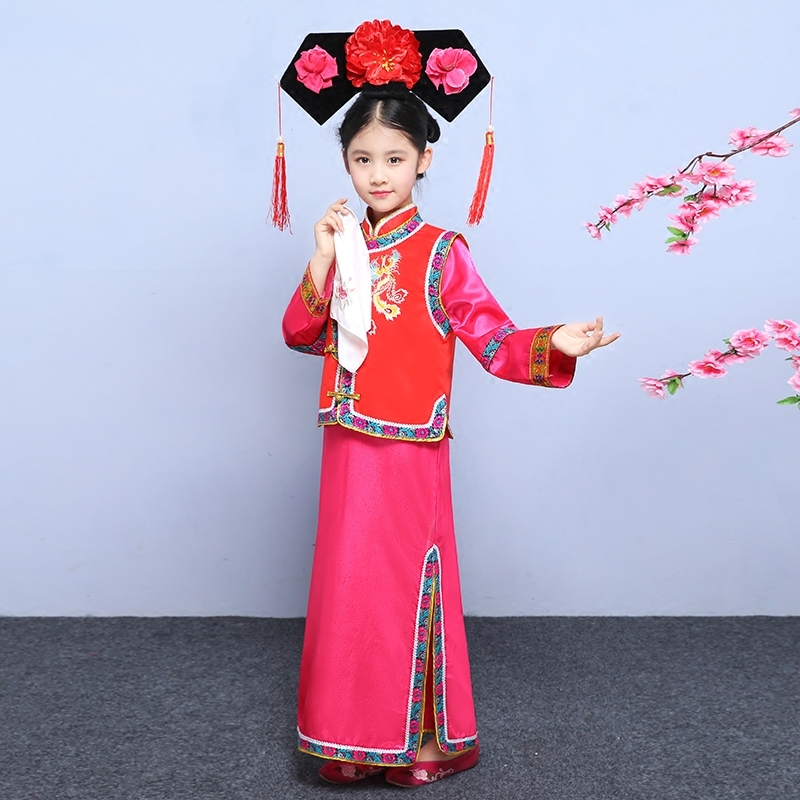 新款儿童女童古装清朝宫廷还珠格格公主甄嬛后传满族演出服装旗服|msdalam kategori Kanak-kanak/Bayi/Keluarga dipasang, pakaian kanak-kanak - dari Buy2taobao.com untuk memberikan perkhidmatan ejen Taobao profesional membeli