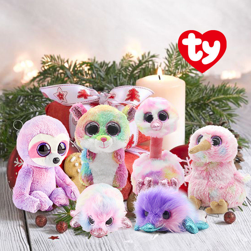 ty大眼豆豆毛绒玩具公仔抚摸美国闪亮毛绒可爱卡通儿童宝宝情人节礼物