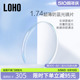 LOHO防蓝光镜片2片装1.60配近视度数1.67非球面1.74定制镜片超薄