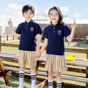 高货速发小学生校服夏季韩版清新儿童运动会班服纯棉套装学院风幼