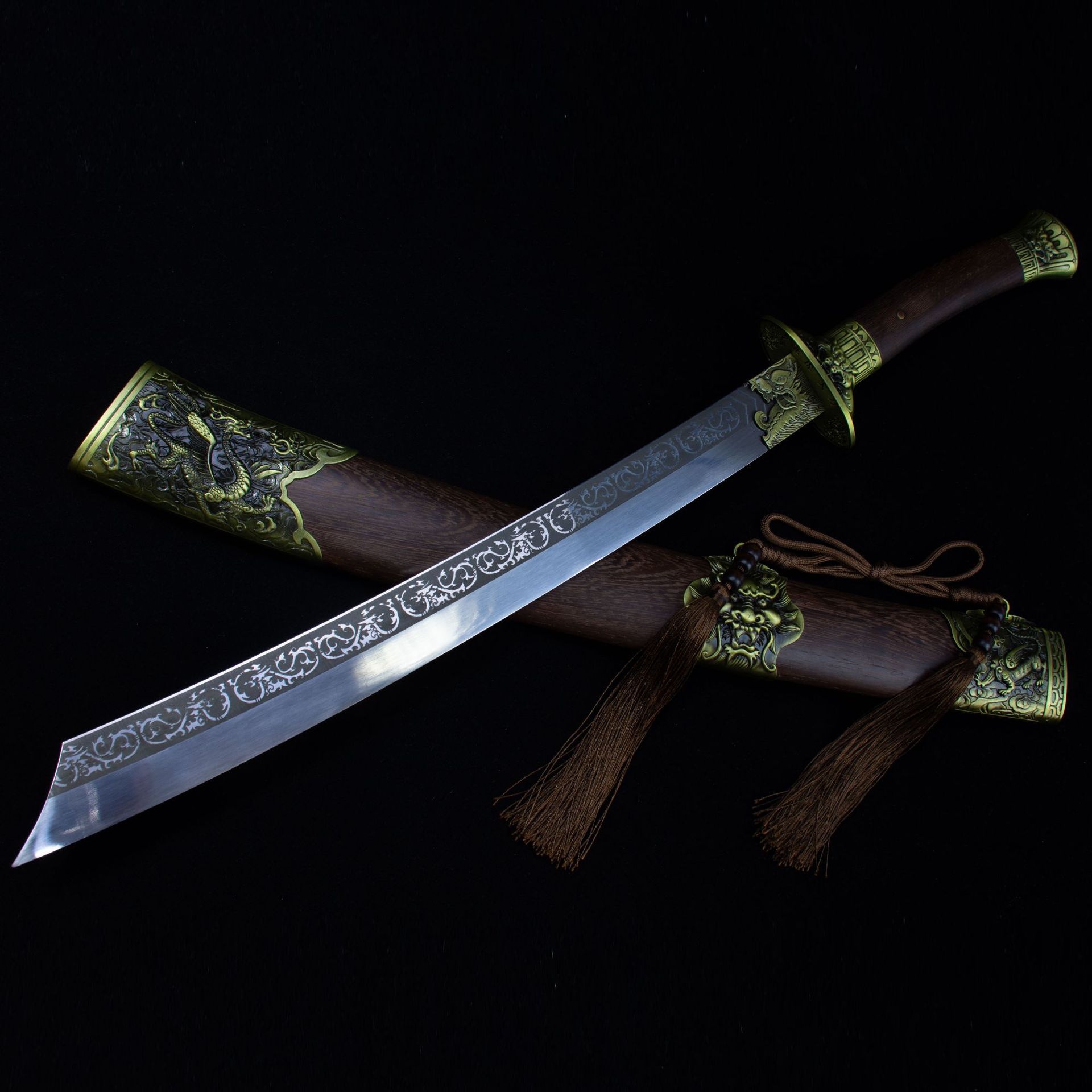 龙泉市刀剑手工锻打康熙战刀龙虎宝刀唐横刀影视冷兵器收藏未开刃