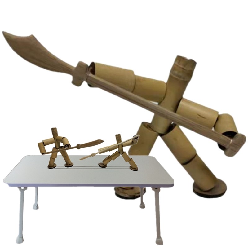 竹节人玩具手工自制小竹人拼装模型男孩diy制作材料pk桌创意礼物