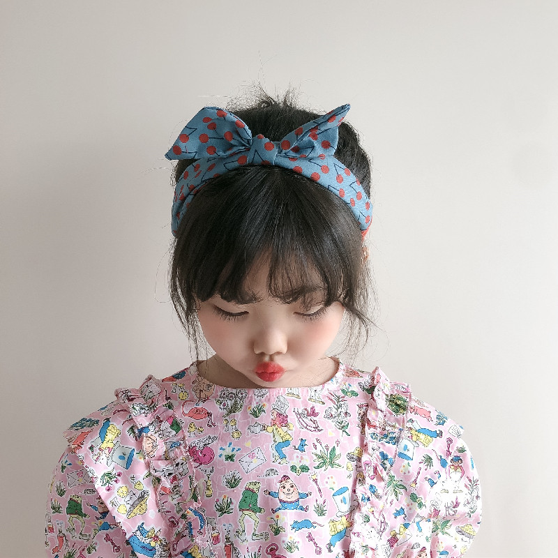 女童发带蝴蝶结头饰小女孩格子发饰公主夏季可爱宝宝头花儿童发箍