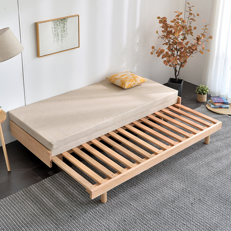 淘宝￥340折后价￥323实木简约沙发床榻榻米抽拉床多功能两用伸缩床