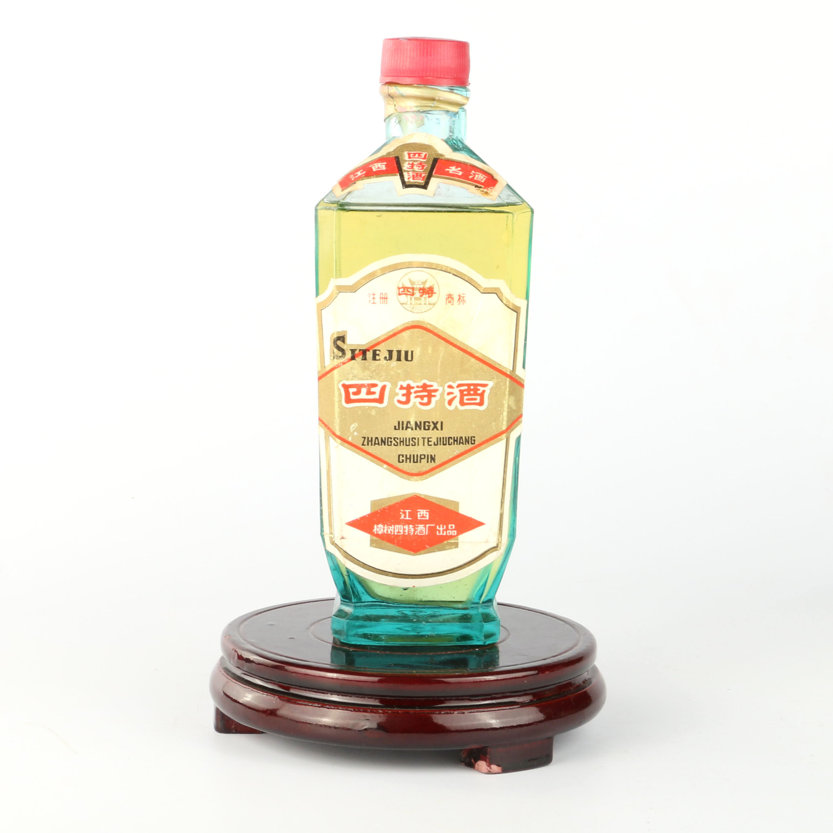 {61}-(中国优质酒)80年代54度500m方瓶四特酒1瓶