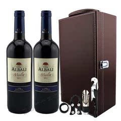 西班牙原瓶进口宝逸美乐干红葡萄酒DO级两支装美乐红酒礼盒正品