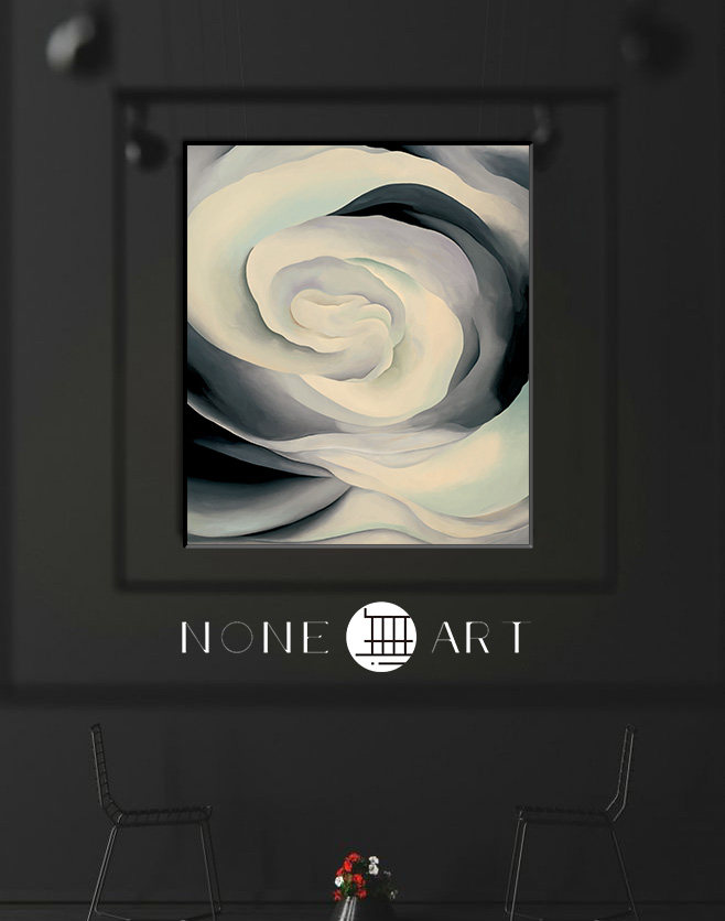 欧姬芙花朵ins小众北欧玄关工作室卧室客厅书房油画风景装饰画