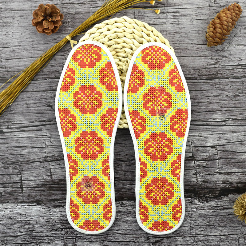 一折鞋垫十字绣全棉纯手工