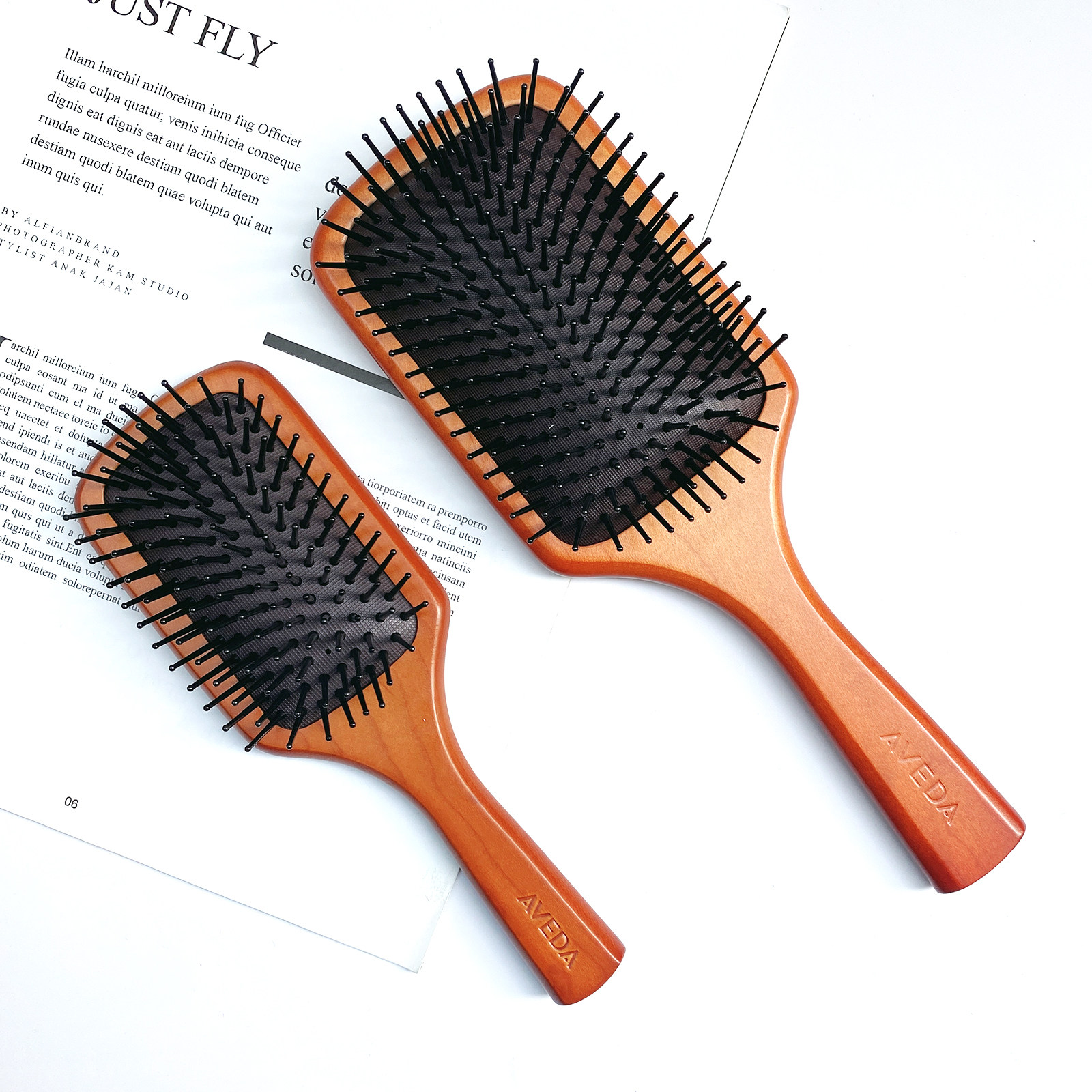 aveda艾凡达气囊按摩梳木质气垫发梳全木柄大梳子护理气垫梳