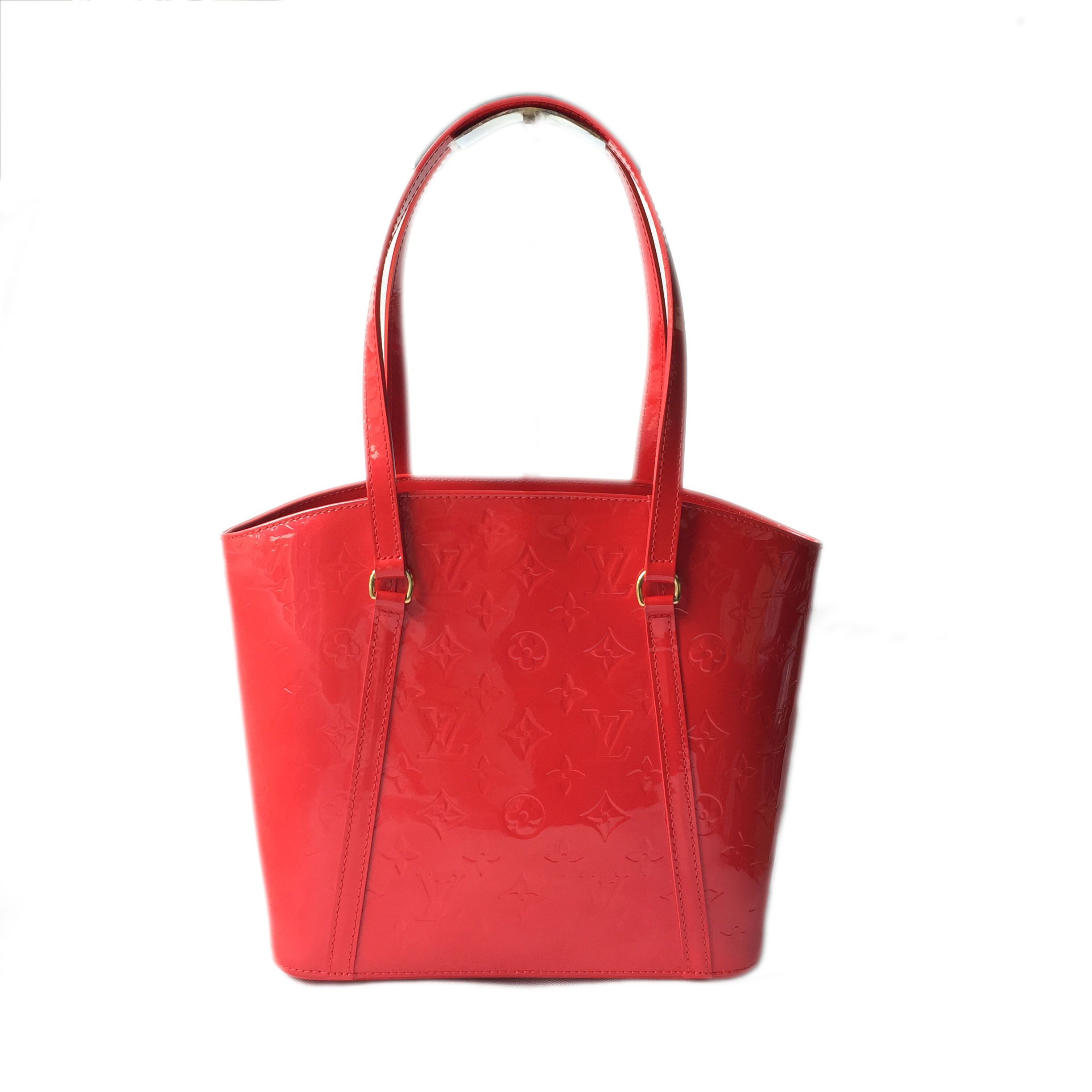 【9.7新】 lv 红色漆皮手提包