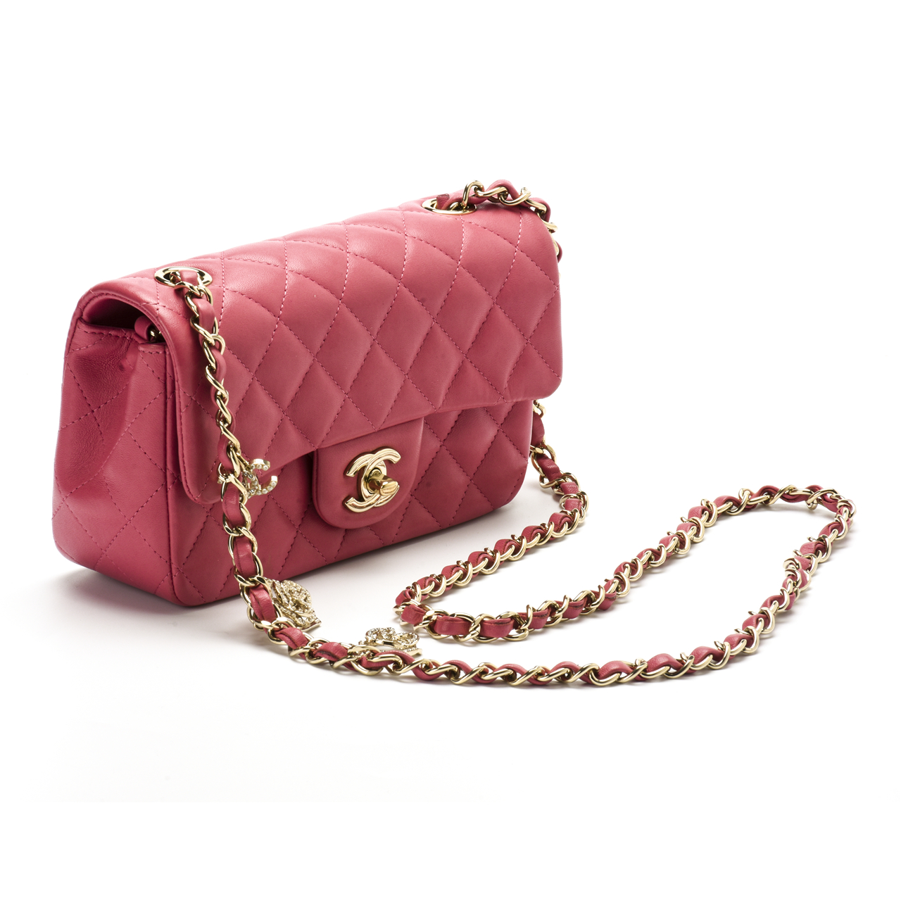 [9.5新]香奈儿chanel女士cf大mini山茶花链条包ab1888