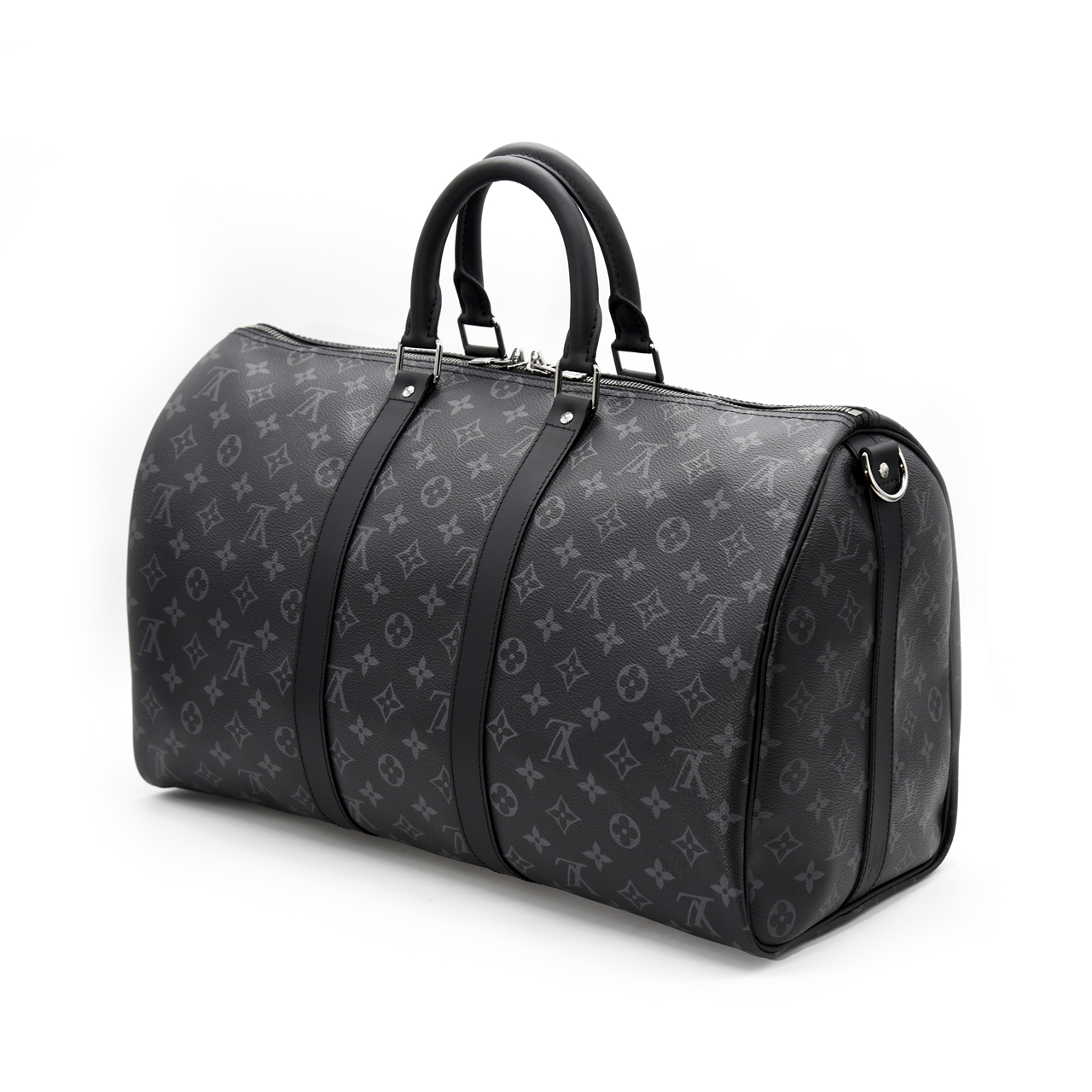 [9.9新]路易威登lv男士keepall45黑色老花旅行袋带肩带ljab084