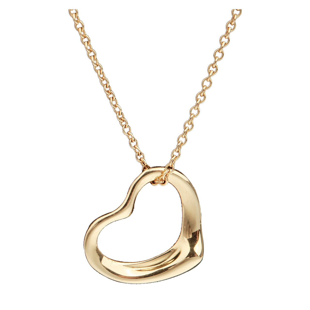 [9.8新]蒂芙尼tiffany女士18k金心形单颗钻项链sj697