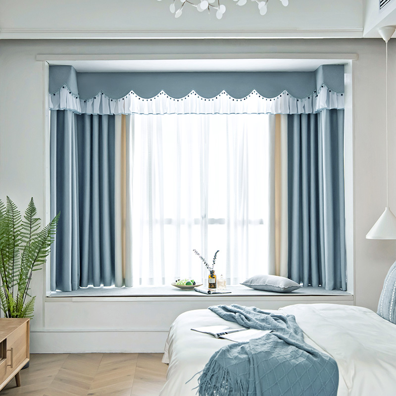 窗帘飘窗卧室u型