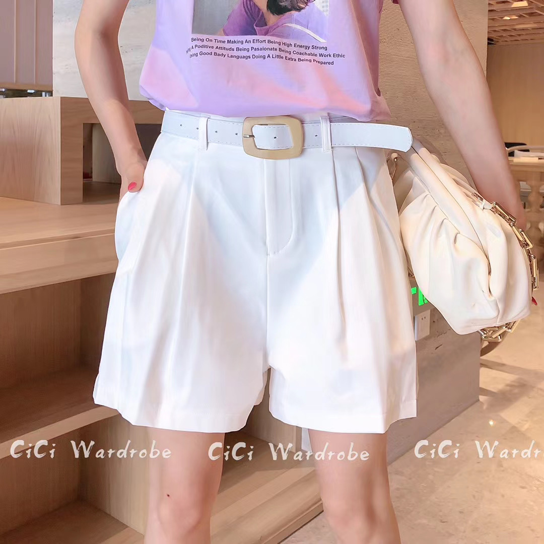 CiCi Wardrobe短裤女2020夏季新款百搭洋气白色高腰裤紫色阔脚裤|ruв категории Женская одежда, брюки, брюки - от Buy2taobao.com для оказания профессиональной услуги покупки агента Taobao