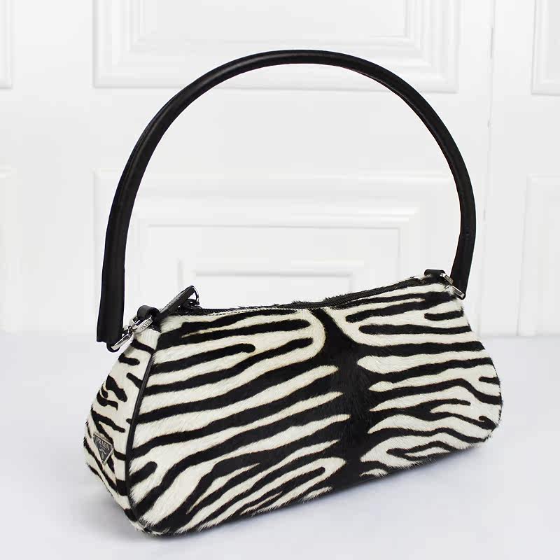 9.0新〕prada 普拉达 斑马纹女士小手提包