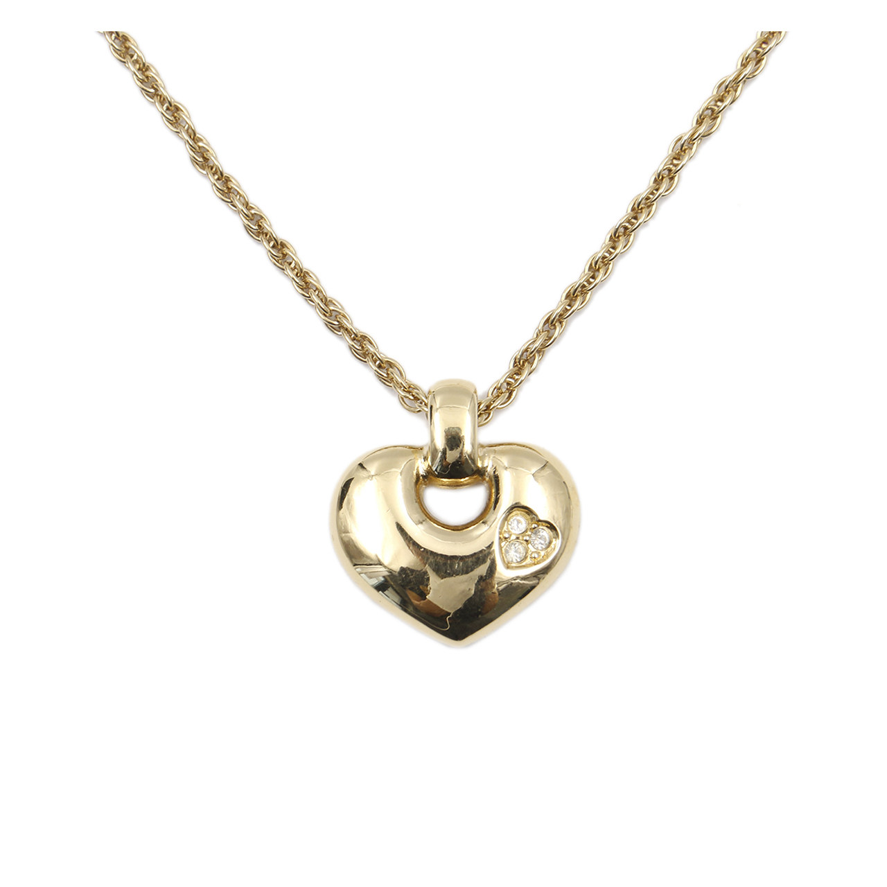 [9.0新]迪奥dior女士项链桃心形状合金镶水钻吊坠