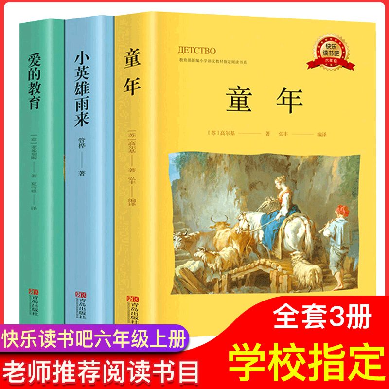 全套三册快乐读书吧六年级上册小英雄雨来童年爱的教育小学生6年级课外阅读推荐经典书目课外阅读书籍教材推荐儿童文学课外书