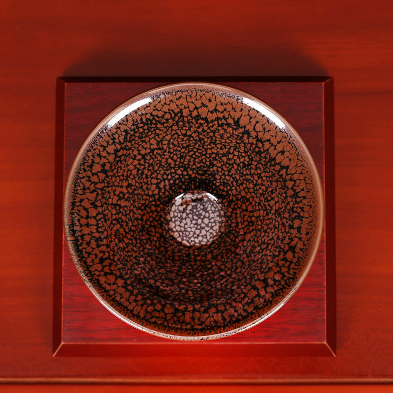 【直供】定窑非遗传承人 已故大师 王涌泉《油滴斗笠大盏》