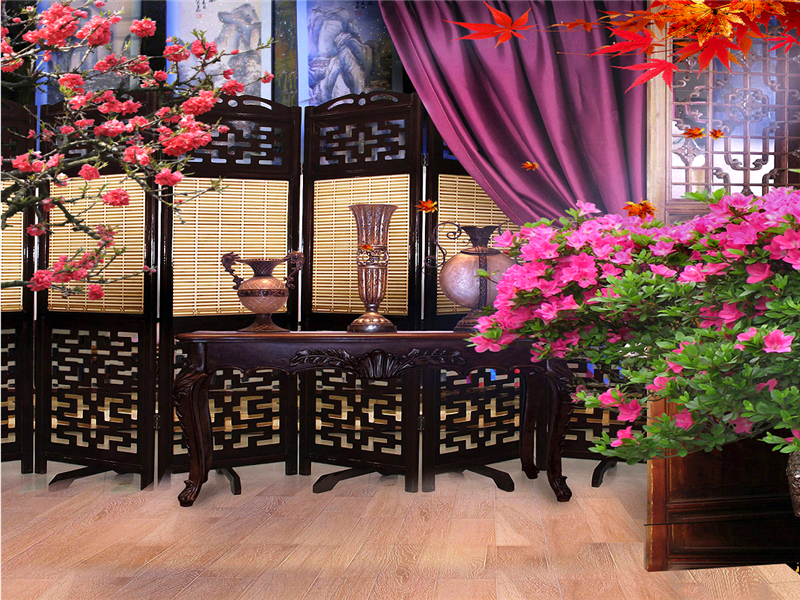 全家福古装摄影背景布直播间yy主播背景男女3d背景墙春节主题背景