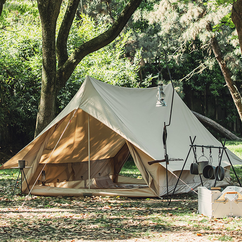 户外棉布屋檐帐篷Glamping轻奢露营小屋帐篷野营登山徒步二人帐篷