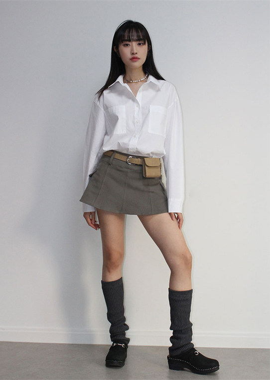 eihey小众辣妹复古工装风半身裙早春个性百搭设计感显瘦a字短裙潮