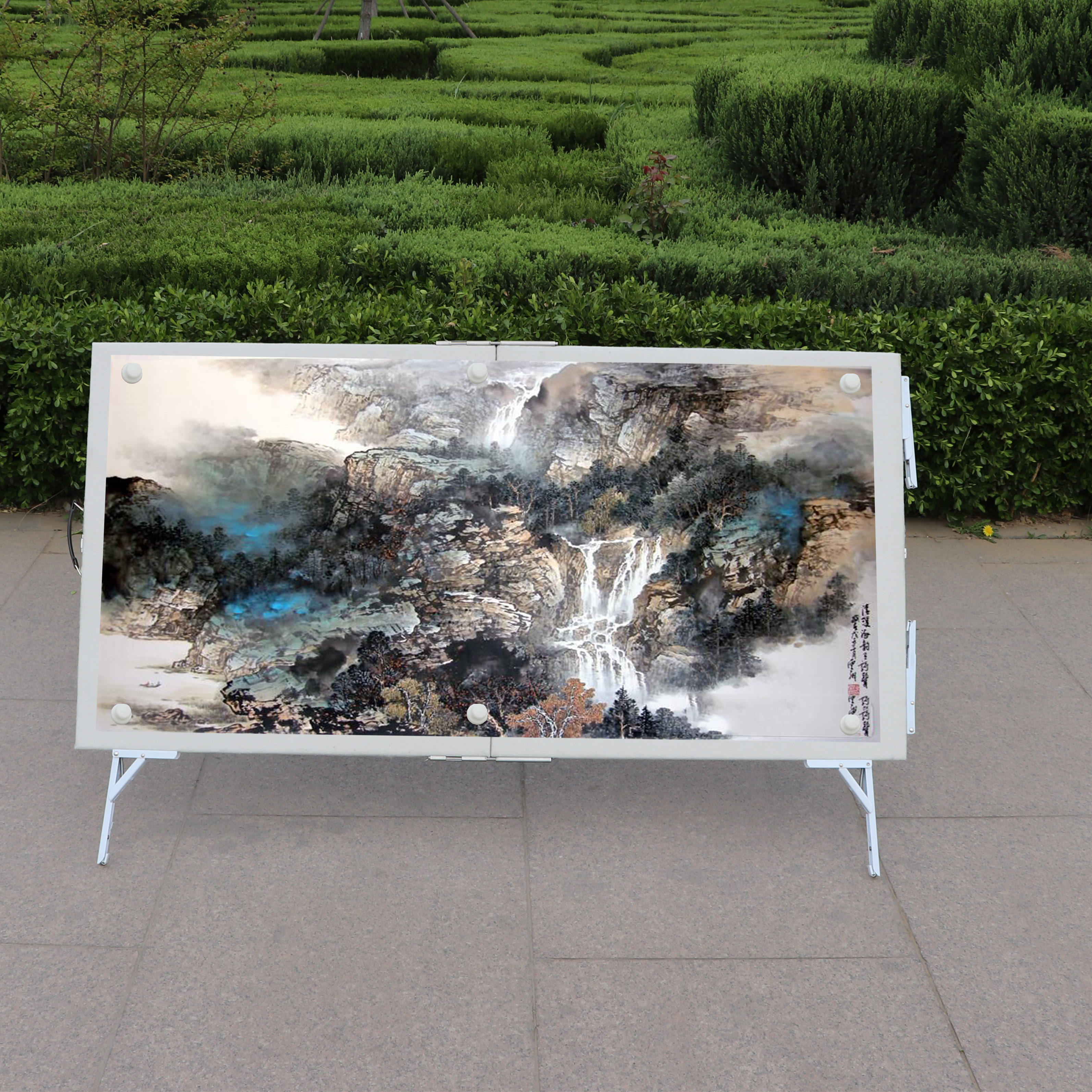 国画写生画板磁性带羊毛毡 四尺整张六尺便携可折叠画架画板套装