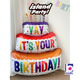 意大利进口超大铝膜气球蛋糕生日装饰场景布置儿童周岁生日布置
