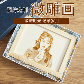 木刻画定制照片送男女生闺蜜生日礼物创意实用女朋友diy精致礼物