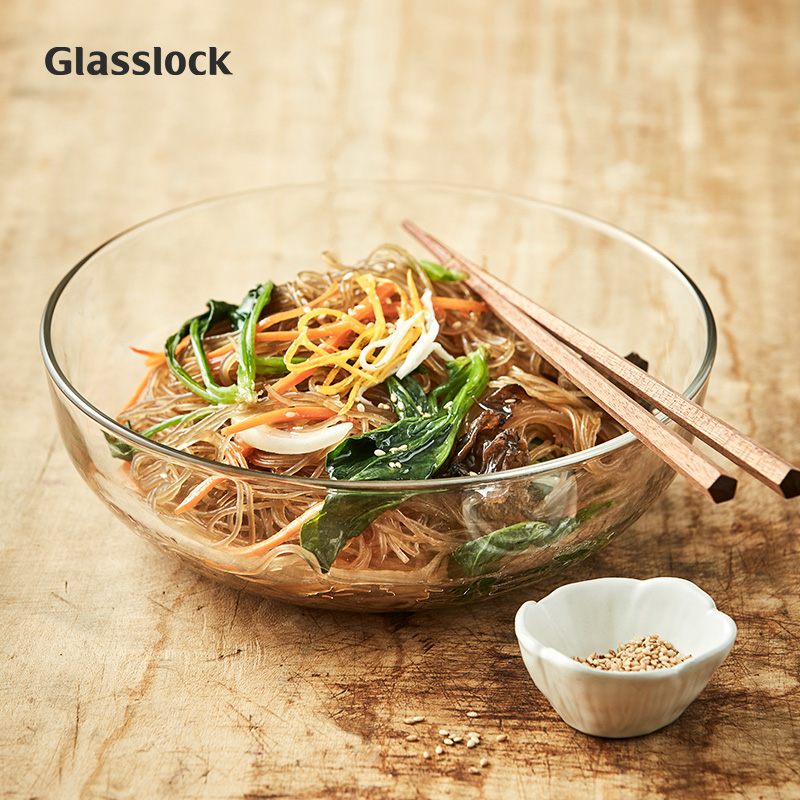 Glasslock进口耐热玻璃碗加厚水果沙拉碗透明碗家用大号汤碗泡面
