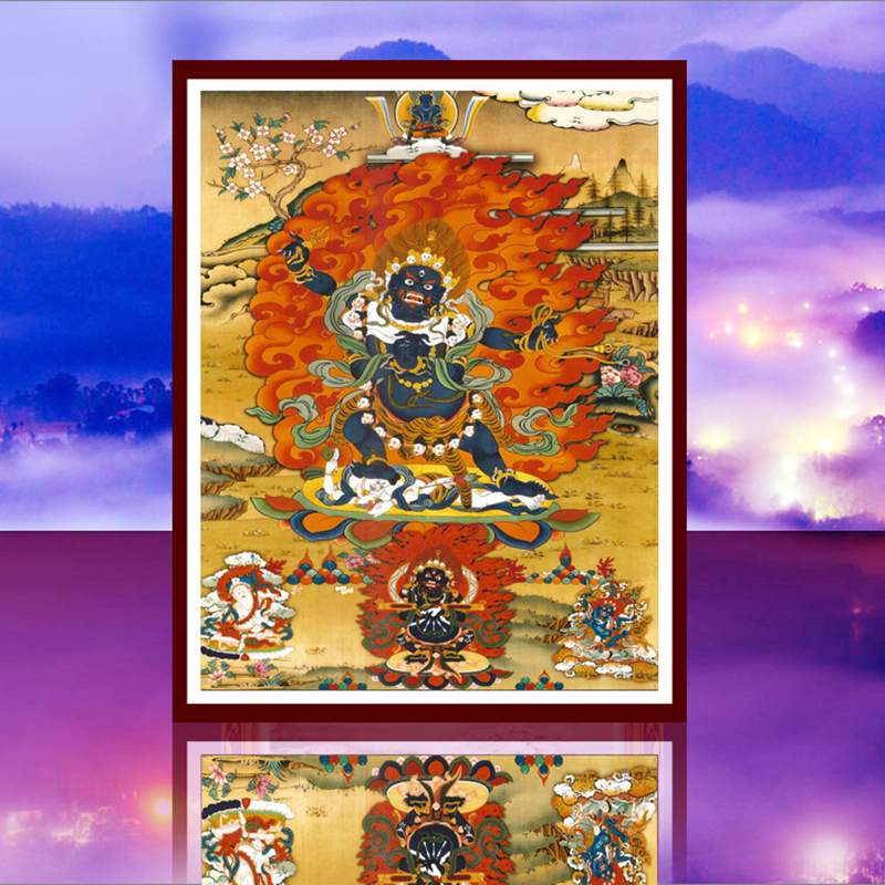 新款四臂伏魔金刚钻石画点贴钻十字绣佛像唐卡钻石绣藏传画砖石画