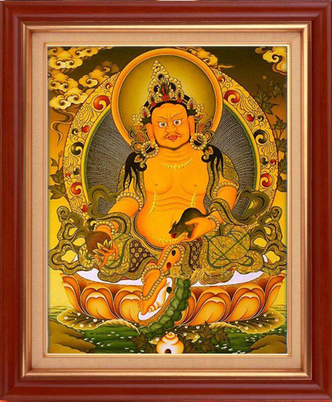 5d钻石画西藏传佛教唐卡黄财神菩萨